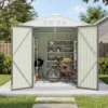 6x4_metal_shed_with_floor_frame_gray_scene Patiowell 6x4 Metal Shed with Floor Frame, Gray