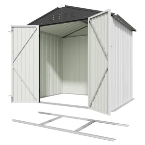 Patiowell 6x4 Metal Shed with Floor Frame, White